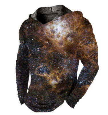 Sudadera Capucha Para hombre Suéter Capucha Universo Planeta Marrón Suave Ligero