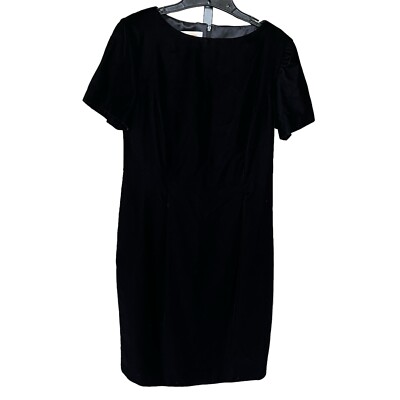 Talbots Dress 8 Petite Velvet Black Short Sleeve Shift Classic Fitted | eBay