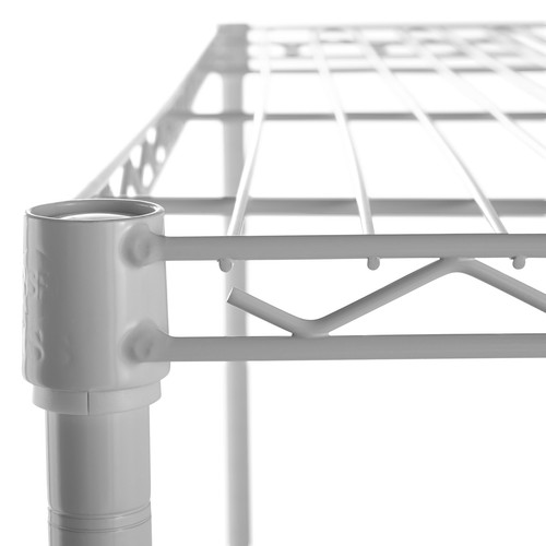 FREESTANDING SHELF RACK White Steel 4-Tier Shelving Unit - Picture 7 of 11
