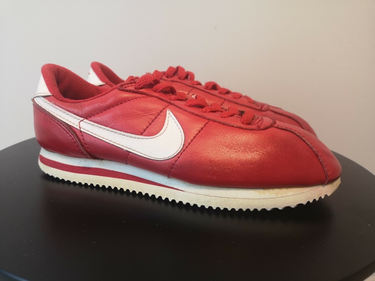 VINTAGE NIKE CORTEZ 1990 US7.5 25.5CM RED LEATHER WAFFLE OCEANIA
