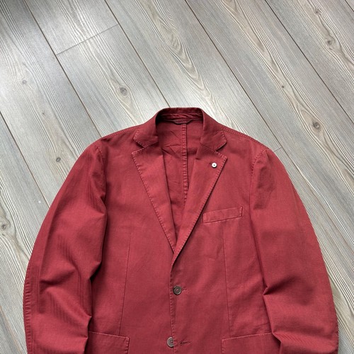 LBM 1911 Wine Red Linen + Cotton Blazer Jacket 50R - Picture 3 of 14