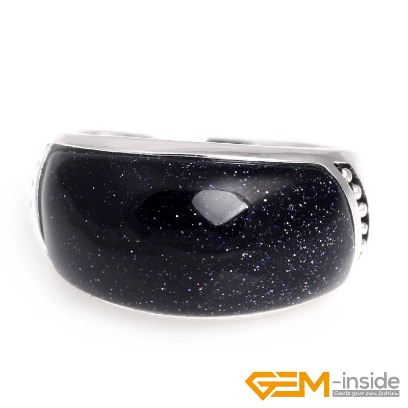 Natural Assorted Agate Gemstone Charm Rings Jewelry Tibetan Silver Marcasite#7-9 Foto 2 de 4