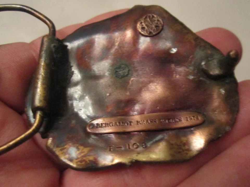 Hebilla de cinturón vintage 1971 diseño hoja - GW-15 Foto 3 de 3