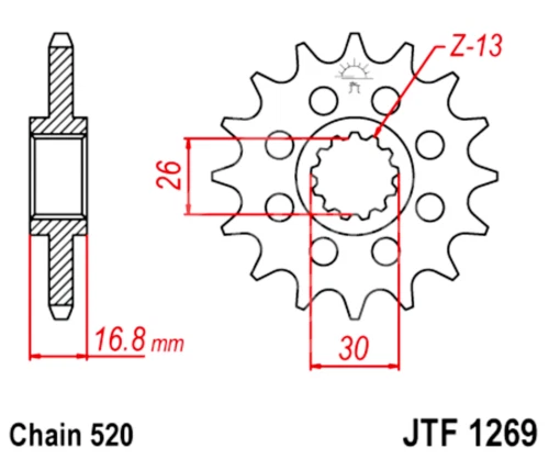 Kit de piñones y cadena de transmisión 520 JT para Honda CBR 1000 RR Fireblade 2008-2016 Foto 3 de 4