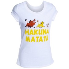 WOMEN'S Juniors Disney THE LION KING Hakuna Matata Graphic T-shirt NEW Medium
