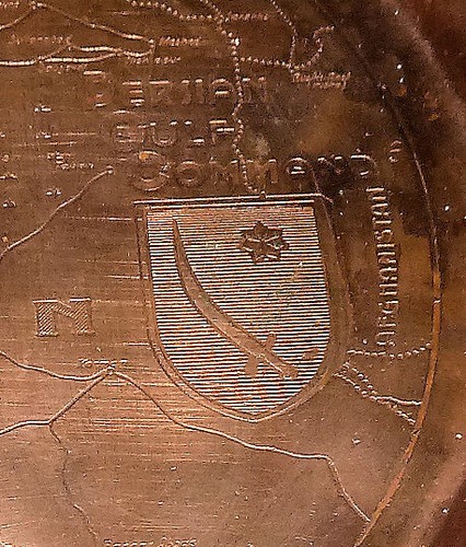 PERSIAN GULF COMMAND Pure Copper Map Plate Patch Insignia Logo 1960s Souvenir - Picture 2 of 3
