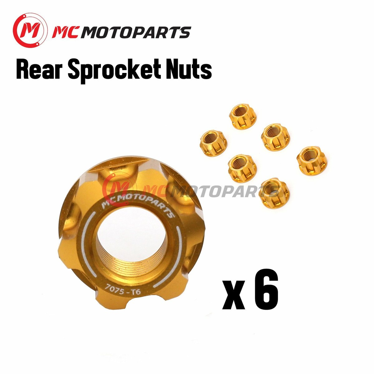 CNC Rear Wheel Sprocket Nuts M10 x 1.25 Thread For Kawasaki ER6N
