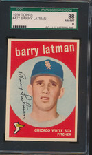 1959 Topps Barry Latman #477 Chicago White Sox SGC 8