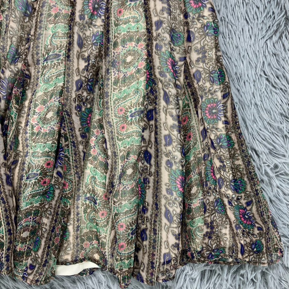 Minifalda para mujer American Eagle línea A 6 cachemira metálica boho hippie Foto 3 de 4