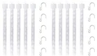 10 pack Retail Clip Hanging Merchandise 12 Tab Plastic Display Strip + 10 S-Hook