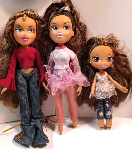 LOT 3 MGA ENT. 2001 BRATZ DOLLS GIRLZ Yasmin Missing Shoes Original Clothes - Picture 2 of 14