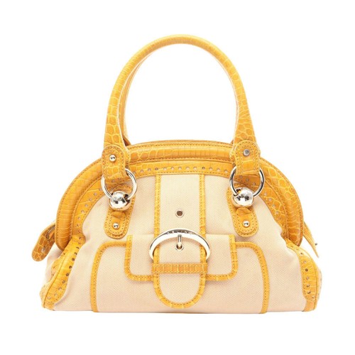 Celine Leather Handbag Women Beige One Size