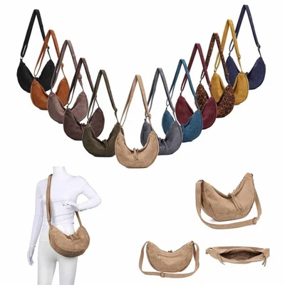 DAMEN HALB MOON TASCHE BRUST CROSS OVER BODY BAG Schultertasche Umhängetasche - Bild 1 von 4