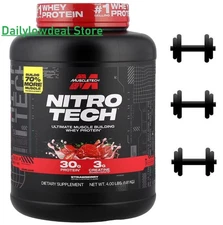 MuscleTech, Nitro Tech, Whey Protein, Strawberry, 4 lbs EXP: 06/2027