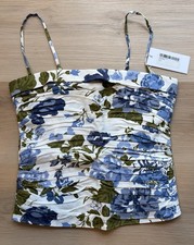 Reformation Orion Blue Floral Bustier Top Size 4 LucCA NWT