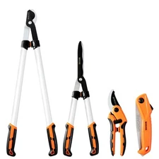Hedge Clippers Pruning Shears 4 in 1 Set High Carbon Steel Folding Saw, Branc...