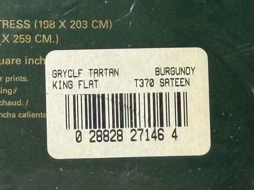 RAR! NEU Ralph Lauren * KING FLACHES LAKEN Greycliff TARTAN Bergundy Satin KARIERT - Bild 8 von 10
