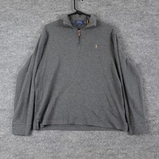 Polo Ralph Lauren Sweater Mens Medium Estate Rib Quarter Zip Old Money Preppy