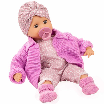 Gotz Muffin Soft Mood Bald Baby Doll with Blue Sleeping Eyes for Ages 18 Mont...