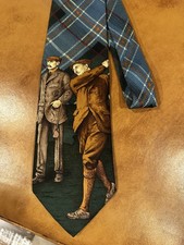 Vintage Polo Ralph Lauren Plaid 100 Silk Tie Golf Golfers Handmade Made in USA