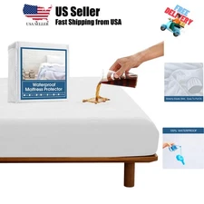 Full Size Waterproof Mattress Protector, Full Mattress Cover Pad Waterproof w...