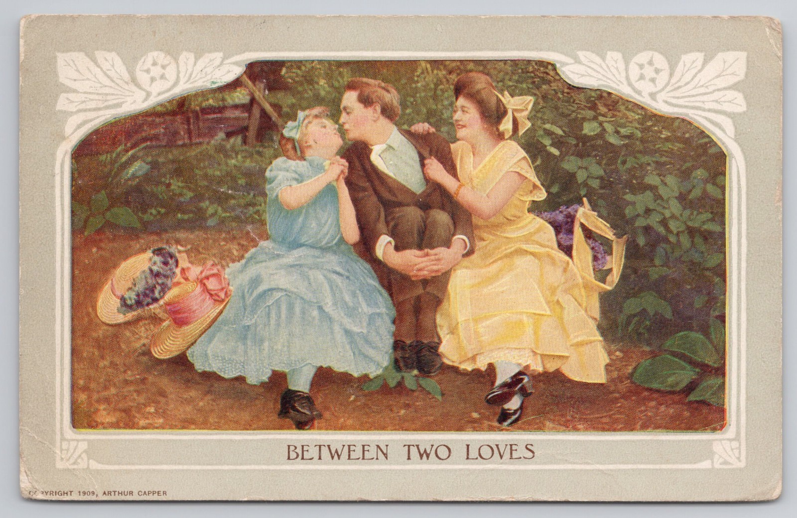 Series Jo-16 "Between Two Loves" Love Triangle Two Women One Man Kissing