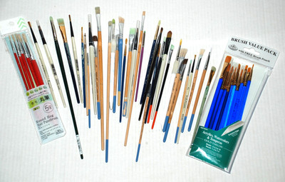 50 Lot Paint Brushes Mixed Flats Artist Loft Royal Langnickel Simply Simmons