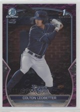 2023 Bowman Draft Chrome Fuchsia Lunar Refractor 115/199 Colton Ledbetter b4d