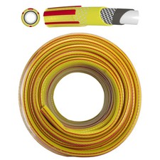 Yellow 6-Layer Garden Water Hose Pipe 1/2" Anti-Kink Reinforced + Connectors