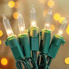 Clear Christmas String Lights 50 Count 13Feet Incandescent Bulb Mini Liahts for