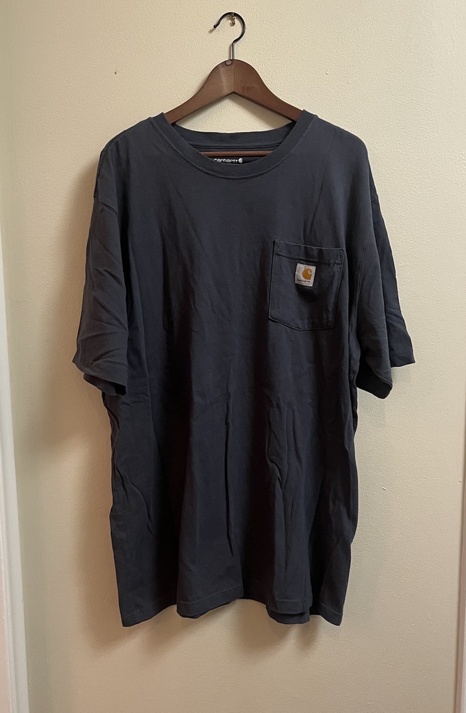 Carhartt Pocket T-Shirt for Men in Gray Blue XLT Loose Fit 100 Cotton Short Sleeve