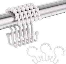 Plastic Shower Curtain Hooks, Double Shower Curtain Rings, Shower Rings for Show