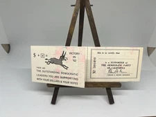 Pat Brown California Governor Democrat Membership Card 1962 Cool!