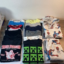 Boys Size 6 7 Clothing Lot 14pc True Religion Minecraft Spiderman Pajamas Shirt