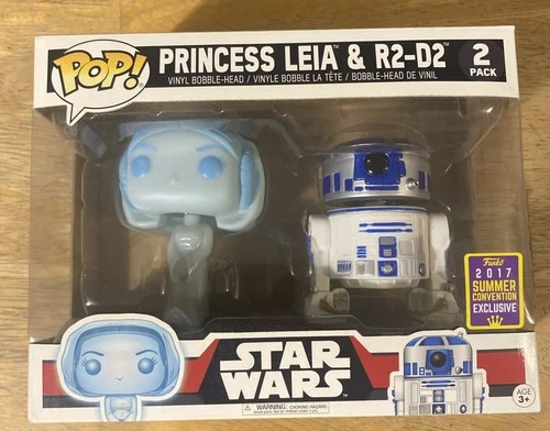 Funko POP! Star Wars Princess Leia & R2-D2 Figures Limited Edition Summer...