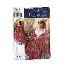 Simplicity 5444 Fashion Historian Sewing Pattern Mantle Cloak  Hat UNCUT OSFM
