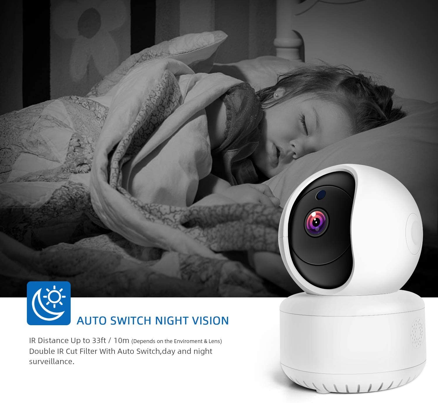 1080P HD IP Camera Wi-Fi IR Night Smart Home Wireless Security Baby Monitor CCTV