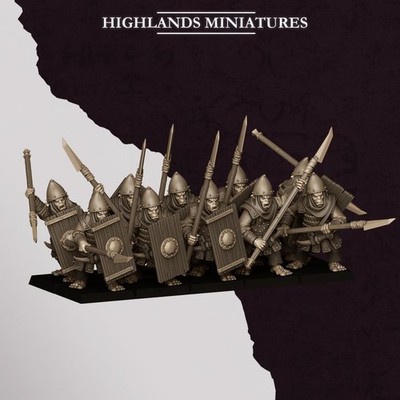 x10 Marduk Hobgoblin Spearmen - Highlands Miniatures 28mm
