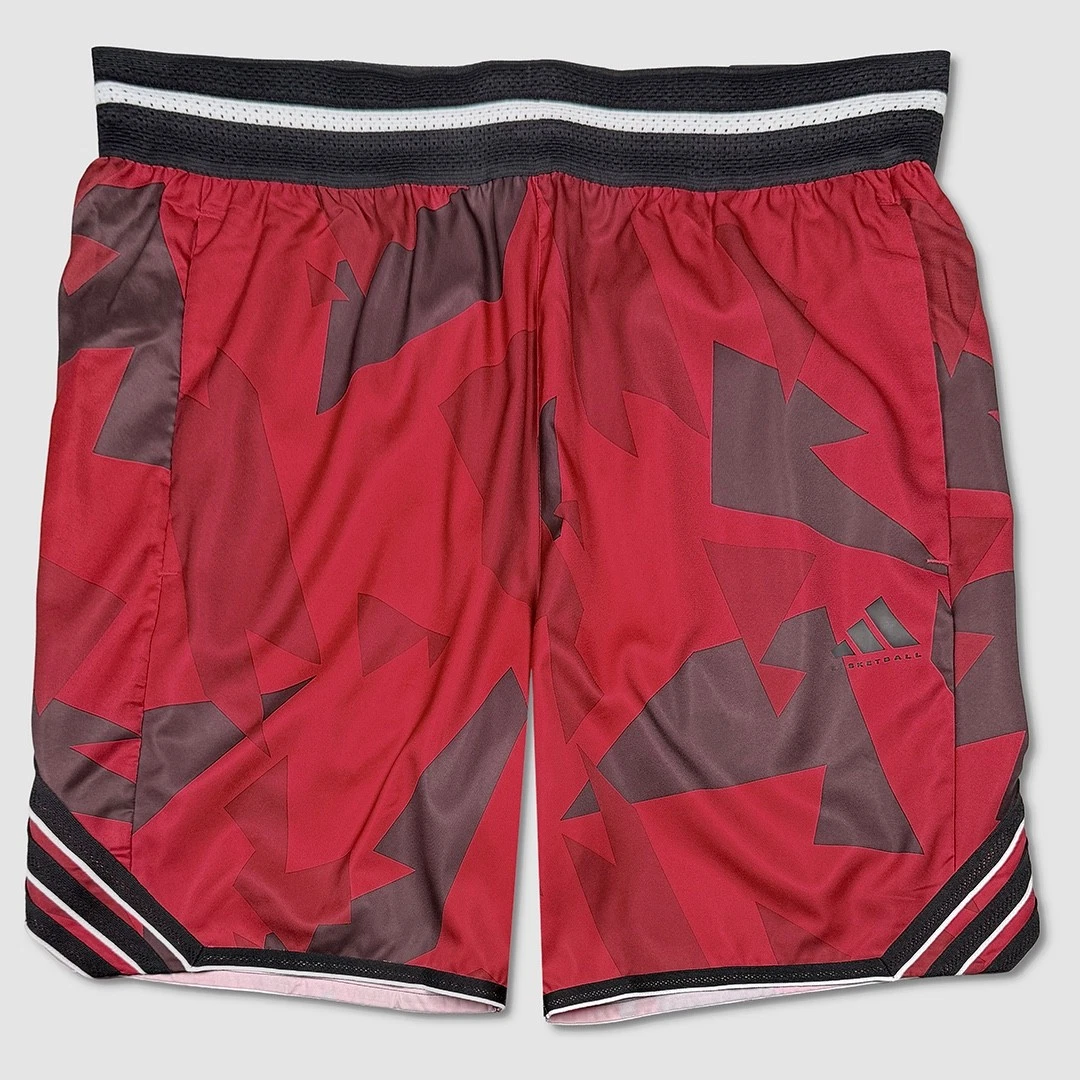Adidas Crazylite AOP 9" Shorts - NWT Mens Large Pure Ruby / Black - #49373-J4