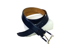 Tex Tan Men's Sz 38 Navy Blue 1" Belt Karema Cowhide Split Leather  2457M Vtg