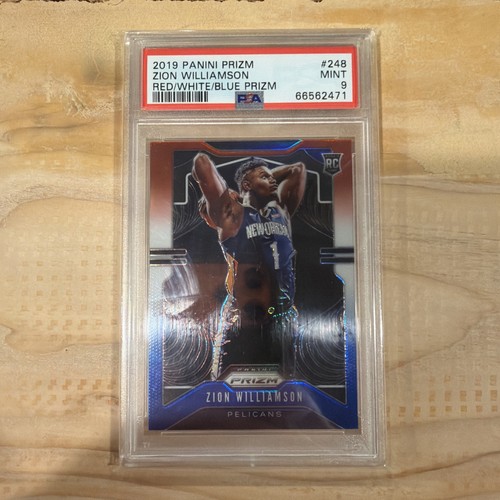 2019 Panini Prizm Rookie Zion Williamson #248 Red White & Blue Prizm PSA 9