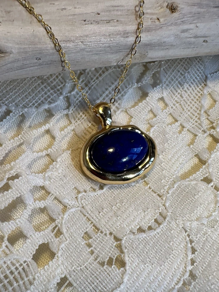 Collier en Lapis-lazuli et argent s925 - Photo 1/2