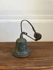 Cloche vintage en laiton avec suspension en fer, sonnette de porte classique ca2