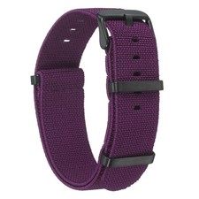 Elastic Nylon Watch Band 22mm Waterproof One Piece Watch Strap, Purple