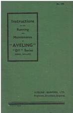 AVELING BARFORD DY DIESEL ROAD ROLLER 1938 INSTRUCTION & MAINTENANCE HANDBOOK