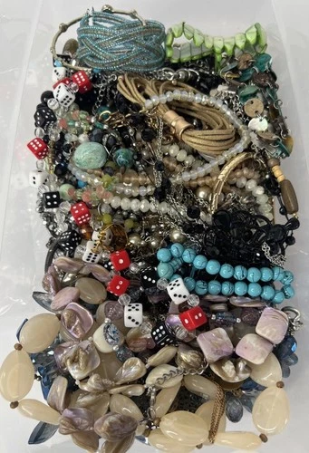 5lb Bulk Jewelry Lot Vintage & Modern Wearable Resell Costume Fashion Jewelry J5