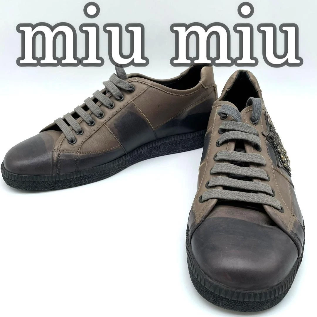 MIU MIU MEN 90s ARCHIVE レザー スニーカー 9 1/2 MIU MIU MEN 90s ARCHIVE レザー スニーカー 9 1/2