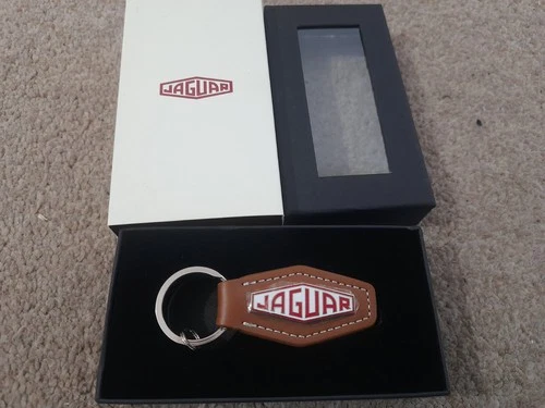NEW GENUINE JAGUAR HERITAGE BROWN LEATHER KEYRING XJR S X E F-TYPE XJS XK XK8 XJ