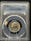 1932-S Washington Silver Quarter 25C PCGS AU Detail Cleaned Silver KEY DATE