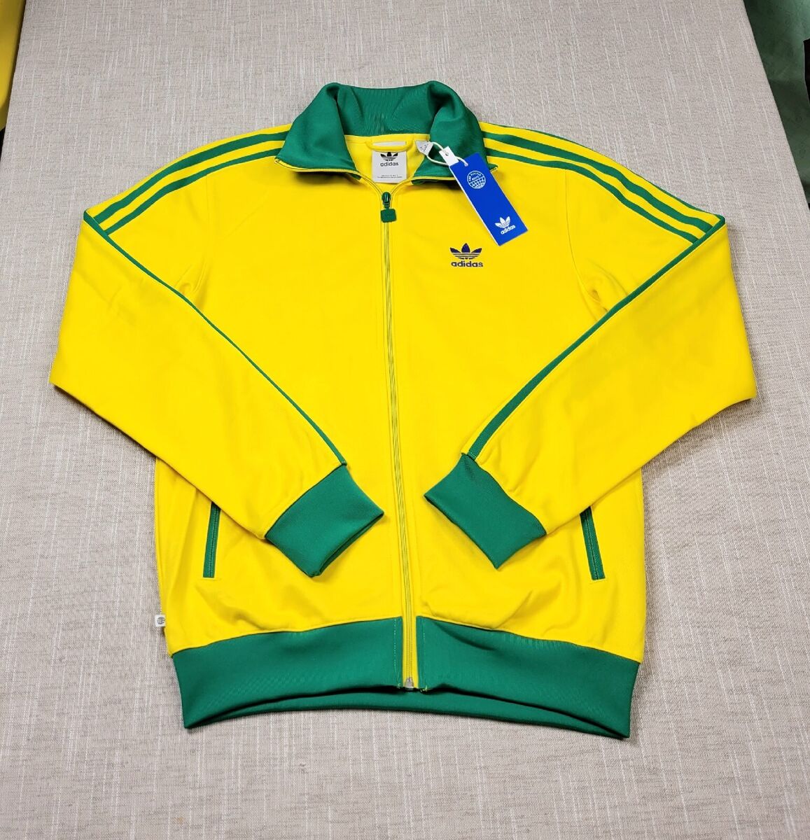 ADIDAS Beckenbauer Tracksuit Jacket & Pants Small Yellow ADIDAS Beckenbauer Tracksuit Jacket & Pants Small Yellow